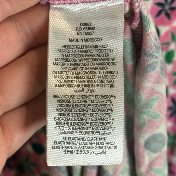 Boden Amelie Jersey Midi Dress in Pink Power Botanic Tile Size US 8 - Picture 9 of 10